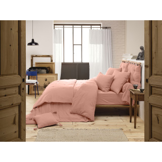 Drap Housse 180 x 200 cm en Double Gaze de Coton Pêche avec Hauteur de Bonnet 30 cm - PEPA 4