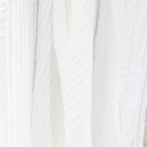 Plaid Rectangulaire 180 x 220 cm en Quadruple Gaze de Coton Blanc avec Franges - PEPA 2