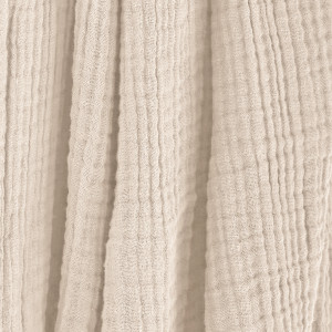 Plaid Rectangulaire 180 x 220 cm en Quadruple Gaze de Coton Écru avec Franges - PEPA 2