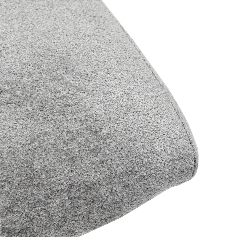 Chaise pivotante 360° matelassée et rembourrée en tissu doux gris et pied croix en métal noir - JULIE