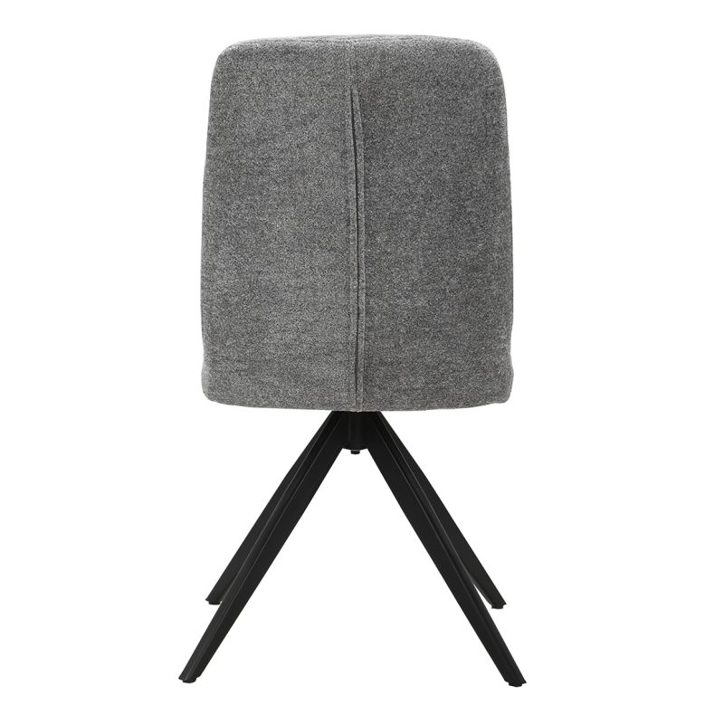 Lot de 2 chaises pivotantes tissu doux gris pied croix métal - JULIE