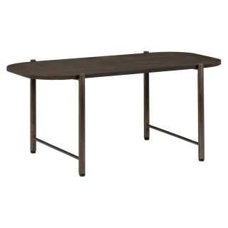 Table Basse L. 90 cm Plateau Effet Martelé et Piètement en Métal Gris - Style Industriel - DIRTY