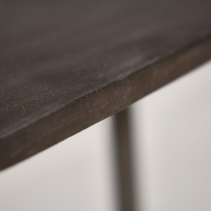Table Basse L. 90 cm Plateau Effet Martelé et Piètement en Métal Gris - Style Industriel - DIRTY
