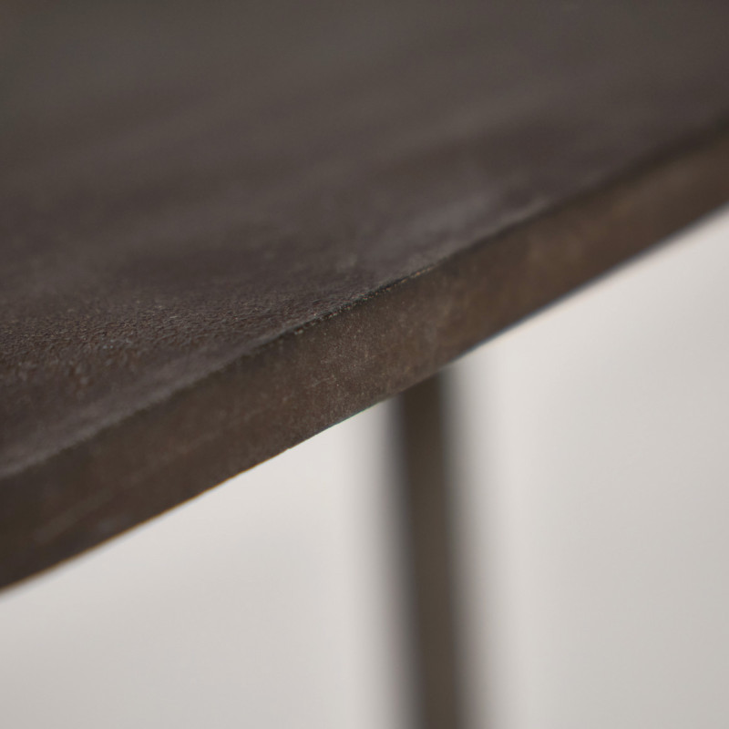 Table Basse L. 90 cm Plateau Effet Martelé et Piètement en Métal Gris - Style Industriel - DIRTY