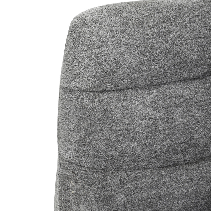 Chaise fauteuil pivotant 360° avec accoudoirs en tissu doux gris foncé et pied croix en métal noir - EVA