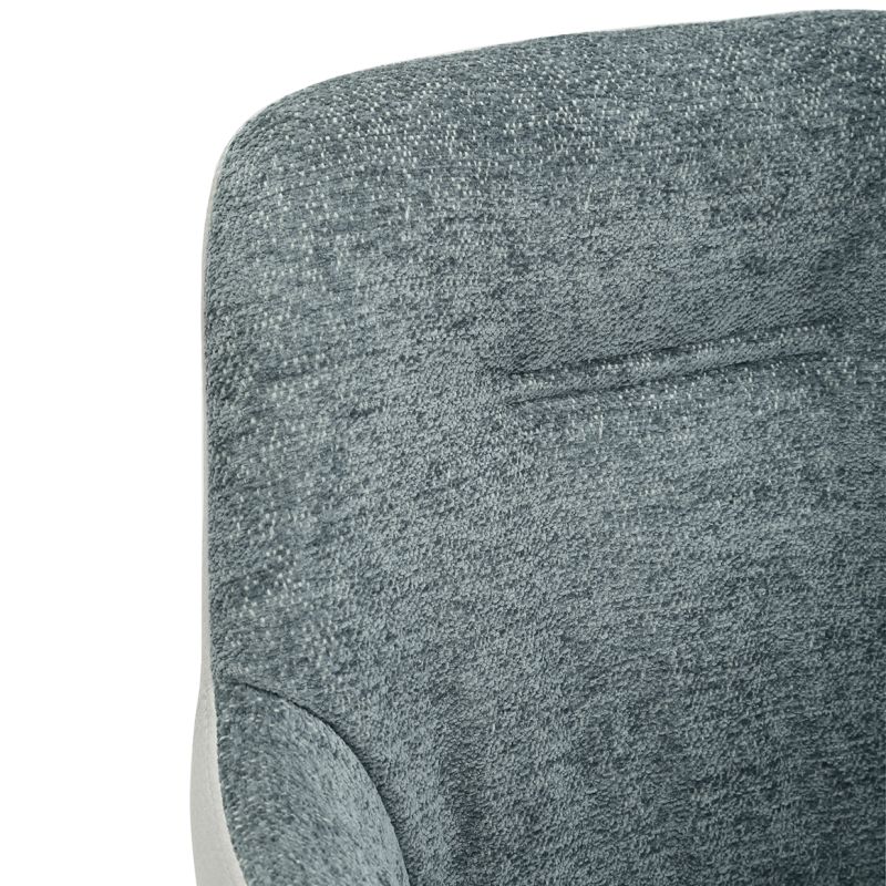 Lot de 2 chaises fauteuils pivotants 180° avec accoudoirs en tissu doux vert de gris pied croix en métal noir - CORINE