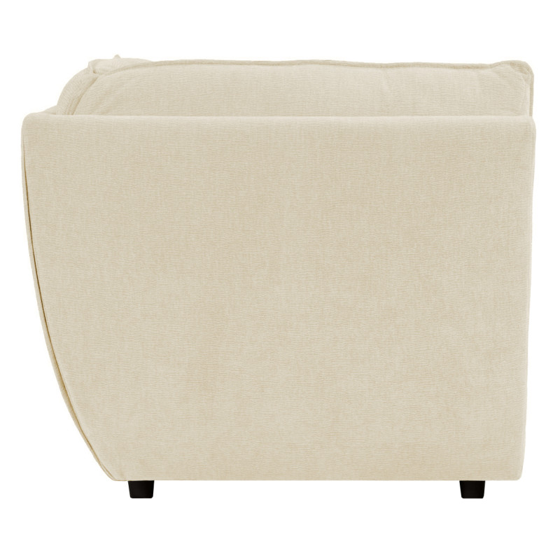Angle pour Canapé Composable et Modulable en Tissu Doux Écru Capitonné avec Passepoil - CHARLES