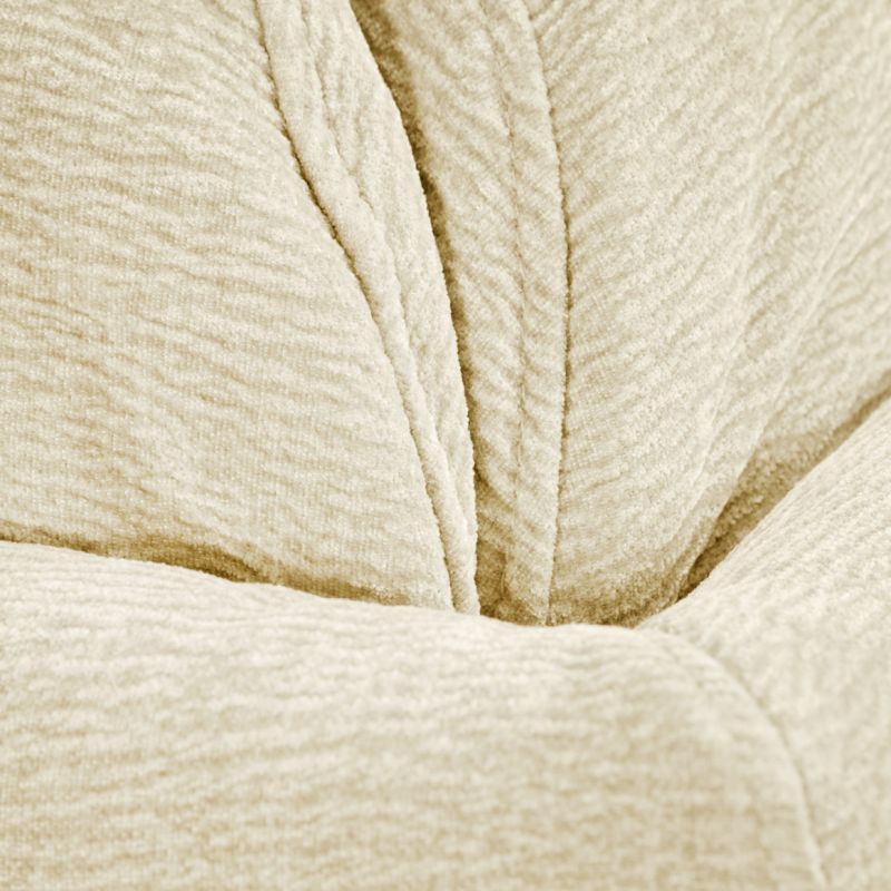 Angle pour Canapé Composable et Modulable en Tissu Doux Écru Capitonné avec Passepoil - CHARLES