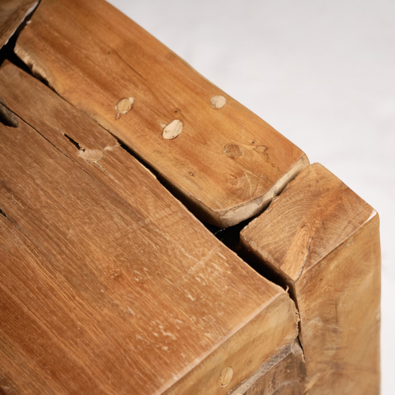 Table Basse 60 x 120 cm en Bois de Teck avec Plateau en Verre Trempé - TEKKU 2