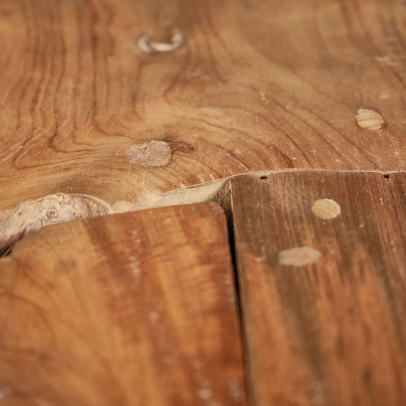 Table Basse 60 x 120 cm en Bois de Teck avec Plateau en Verre Trempé - TEKKU 2