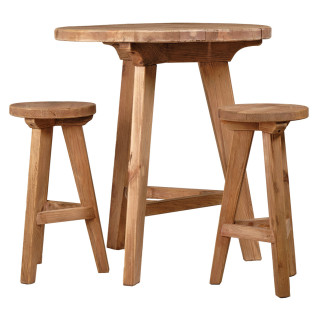 Tabouret de Bar H.65 cm en Bois Massif Pin Recyclé - Style Naturel et Montagnard - CHALET