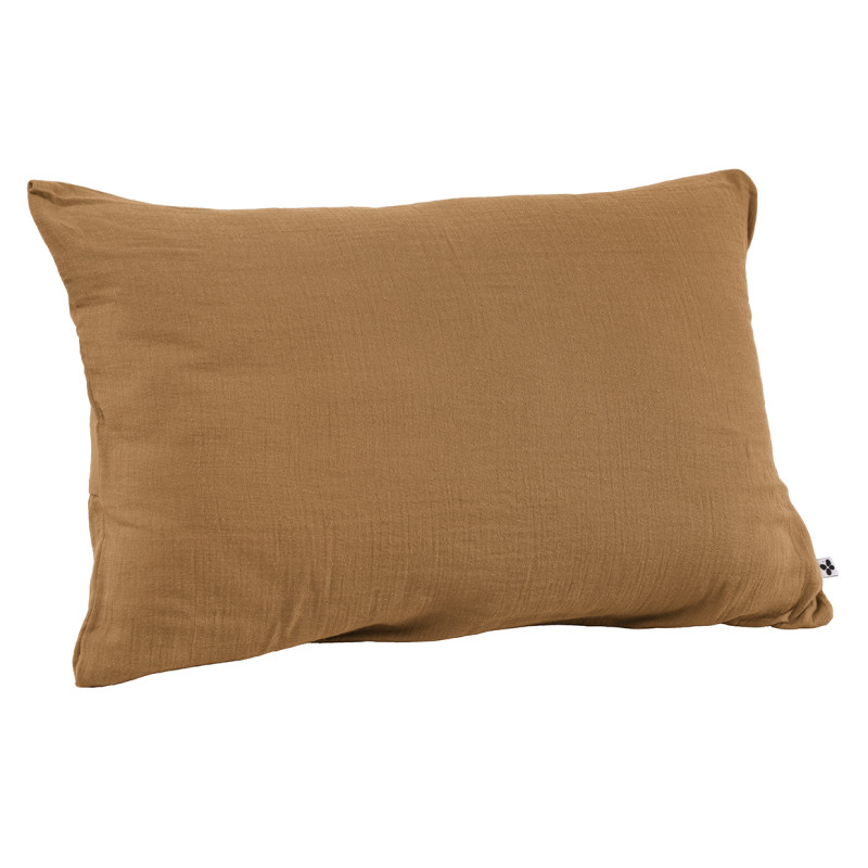 Parure de Lit  2 Taies d'oreillers 50x70 cm et Housse de Couette 240x260 cm en Double Gaze de Coton Camel - PEPA 2
