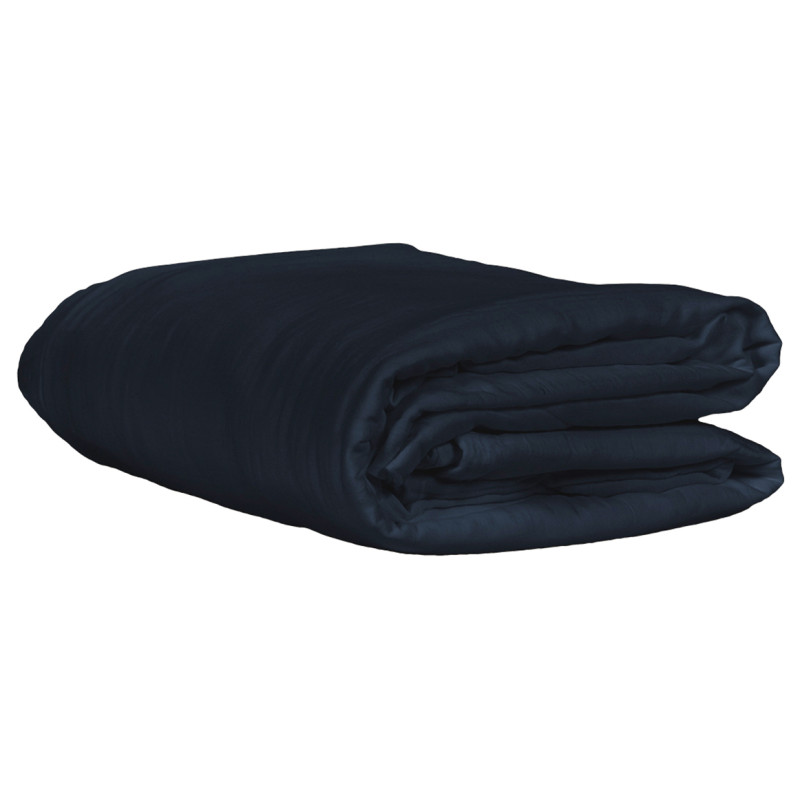Parure de Lit  2 Taies d'oreillers 50x70 cm et Housse de Couette 240x260 cm en Double Gaze de Coton Bleu Nuit - PEPA 2