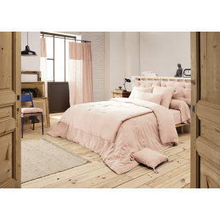 Parure de Lit  2 Taies d'oreillers 50x70 cm et Housse de Couette 240x260 cm en Double Gaze de Coton Rose - PEPA 2