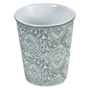 Set de 6 Tasses de Café 9 cl en Porcelaine avec Motif Oriental et Floral Vert - Art de la Table - SAMOVAR 7360