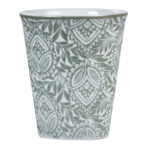 Set de 6 Tasses de Café 9 cl en Porcelaine avec Motif Oriental et Floral Vert - Art de la Table - SAMOVAR 7360