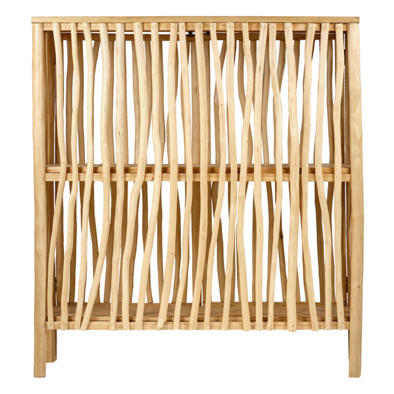 Armoire 2 portes en bois de teck et bois flotté H. 140 cm - MARIANO