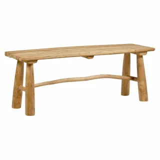 Banc / Bout de lit en bois de teck massif L. 120 cm - MARIANO