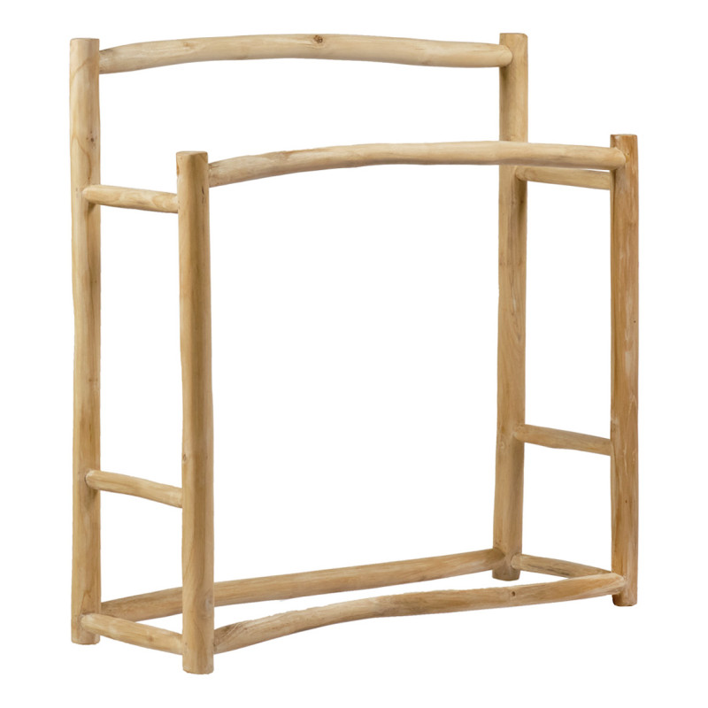 Porte serviettes double en bois de teck massif L. 90 cm - MARIANO