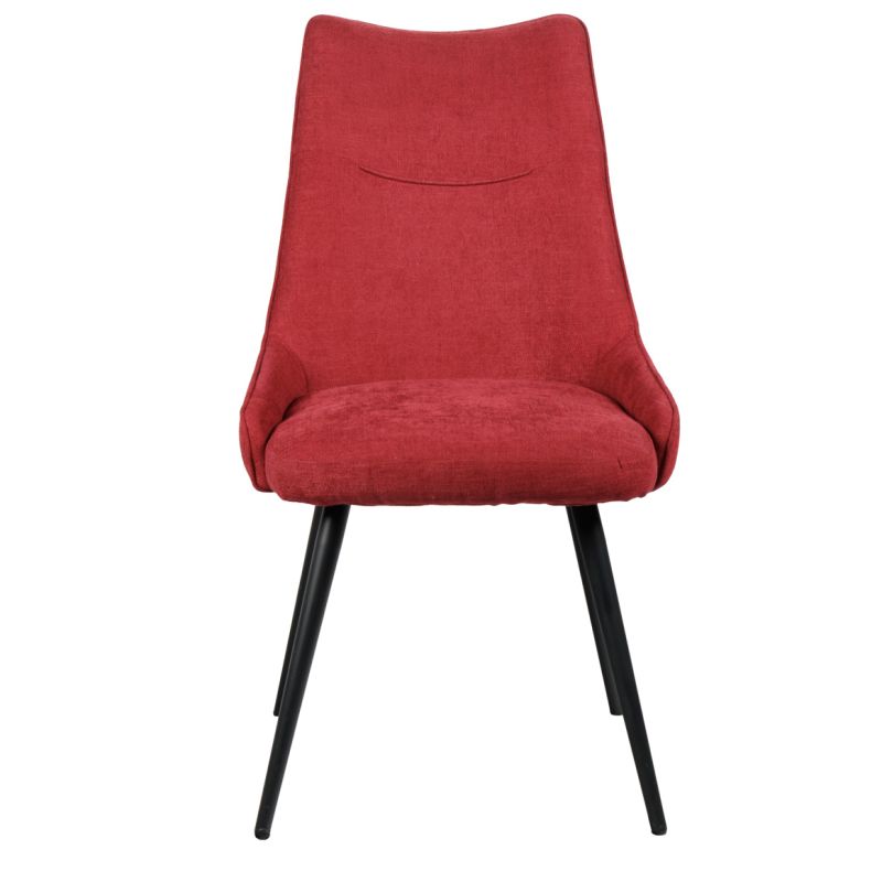 Lot de 2 chaises tissu rouge - OLBIA