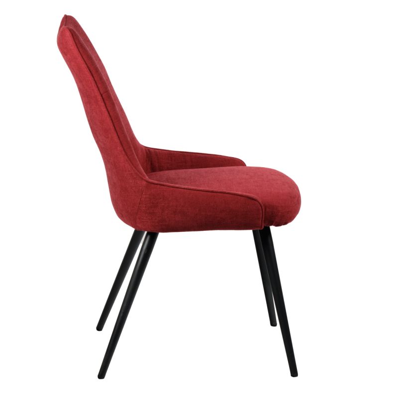 Lot de 2 chaises tissu rouge - OLBIA