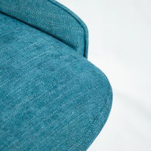 Lot de 2 chaises rembourrées en tissu bleu pieds métal - OLBIA