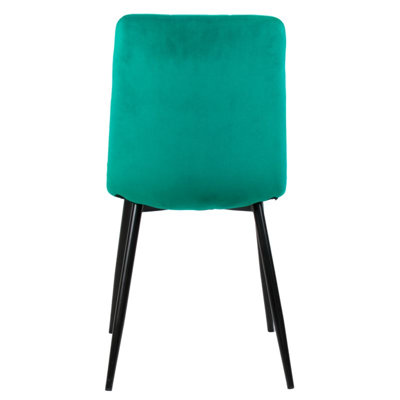 4 chaises tissu velours bleu - Louise