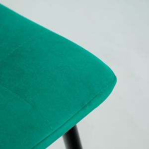 Lot de 2 chaises tissu velours vert pied métal noir - Louise