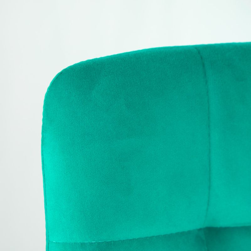 Lot de 2 chaises tissu velours vert pied métal noir - Louise