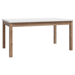 Table de Repas Extensible 160 à 207 cm Décor Gris Clair et Chêne avec Ouverture Synchronisée - UDINE