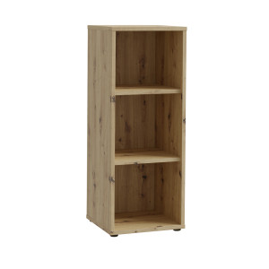 Etagère 3 cases longueur 84 cm décor bois chêne rustique 2 étagères réglables - MANOLO