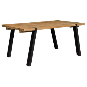 Table de Repas Extensible 160 à 260 cm en Bois de Teck Recyclé avec Pieds en Métal Noir - EDWARDS
