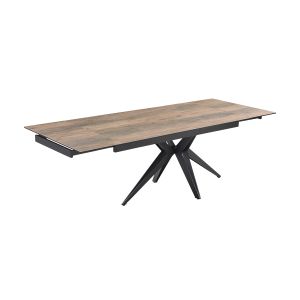 Table extensible 180/260 cm céramique effet bois pied étoile - TEXAS 06