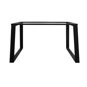 Table extensible 180 à 260 cm en céramique gris vieilli pieds luge métal noir - MAINE 02