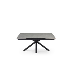 Table extensible 180 à 260 cm en céramique gris marbré mat et pied épais croix - ARIZONA 04