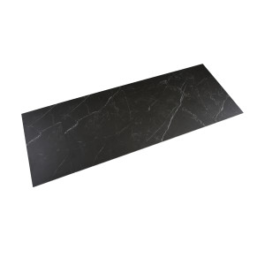 Table extensible 180 à 260 cm en céramique noir marbré mat et pieds filaires inclinés - INDIANA 01