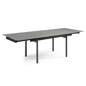 Table extensible 180/260 cm céramique gris marbré pieds droits - ARIZONA 09