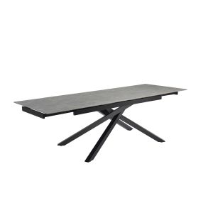 Table extensible 180/260 cm céramique gris marbré pied torsadé - ARIZONA 05