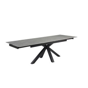 Table extensible 180/260 cm céramique gris marbré pied croix - ARIZONA 04