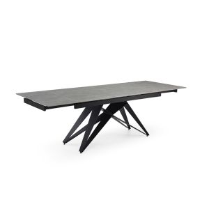 Table extensible 180/260 cm céramique gris marbré pied géométrique - ARIZONA 03