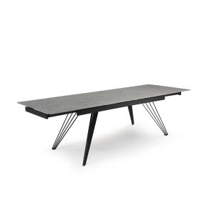 Table extensible 180/260 cm céramique gris marbré pieds filaires - ARIZONA 01