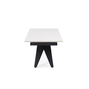 Table  extensible 180/260 cm céramique blanc pied géométrique - OREGON 03