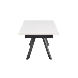 Table extensible 180/260 cm céramique blanc pieds inclinés - OREGON 08