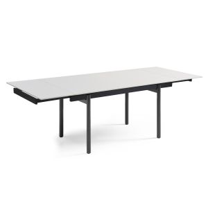 Table extensible 180/260 cm céramique blanc pieds droits - OREGON 09