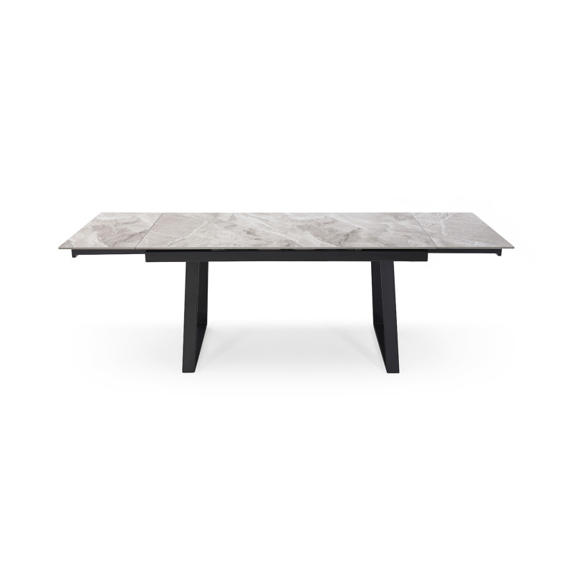 Table extensible 180/260 cm céramique gris marbré pieds luge - DAKOTA 02