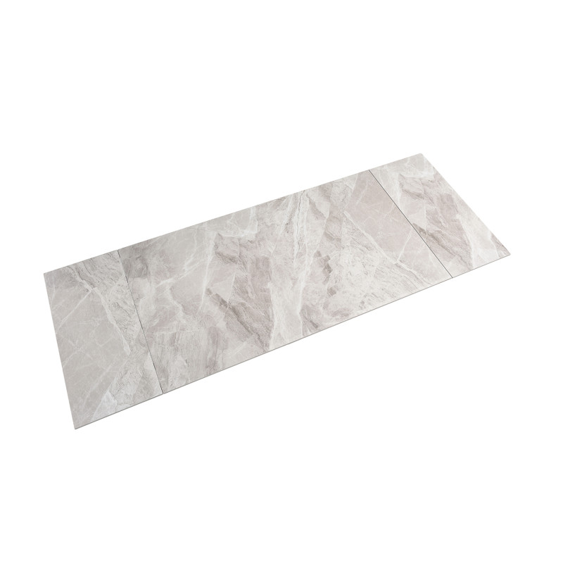 Table extensible 180/260 cm céramique gris marbré pieds luge - DAKOTA 02