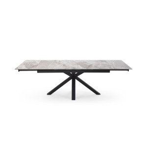 Table extensible 180/260 cm céramique gris marbré pied croix - DAKOTA 04