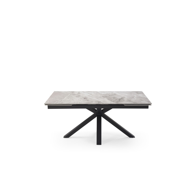Table extensible 180/260 cm céramique gris marbré pied croix - DAKOTA 04