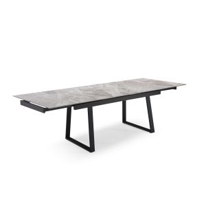 Table extensible 180/260 cm céramique gris marbré pieds luge - DAKOTA 02