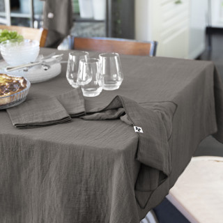 Napp 150 x 250 cm en Double Gaze de Coton Gris Gaufrée - PEPA